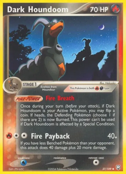 Carte Pokémon Démolosse obscur 037/109, extension EX Team Rocket Returns (sortie anglaise)