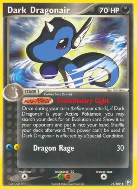 Carte Pokémon Draco obscur 031/109, extension EX Team Rocket Returns (sortie anglaise)