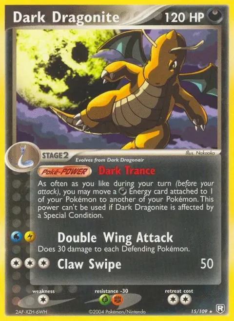 Carte Pokémon Dracolosse obscur 015/109, extension EX Team Rocket Returns (sortie anglaise)