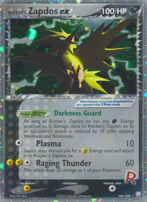 Carte Pokémon Électhor de Rocket ex 106/109, extension EX Team Rocket Returns (sortie anglaise)