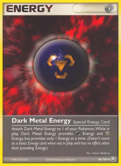 Carte Pokémon Énergie Métal Obscur 094/109, extension EX Team Rocket Returns (sortie anglaise)