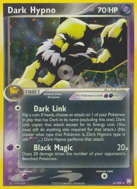 Carte Pokémon Hypnomade obscur 006/109, extension EX Team Rocket Returns (sortie anglaise)