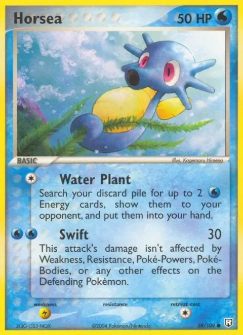 Carte Pokémon Hypotrempe 058/109, extension EX Team Rocket Returns (sortie anglaise)