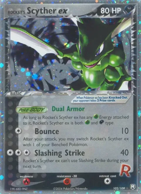 Carte Pokémon Insécateur de Rocket ex 102/109, extension EX Team Rocket Returns (sortie anglaise)