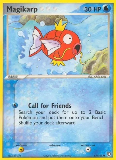 Carte Pokémon Magicarpe 065/109, extension EX Team Rocket Returns (sortie anglaise)