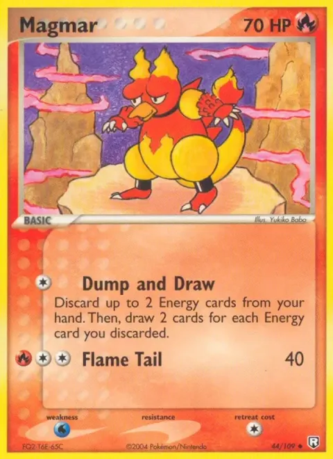 Carte Pokémon Magmar 044/109, extension EX Team Rocket Returns (sortie anglaise)