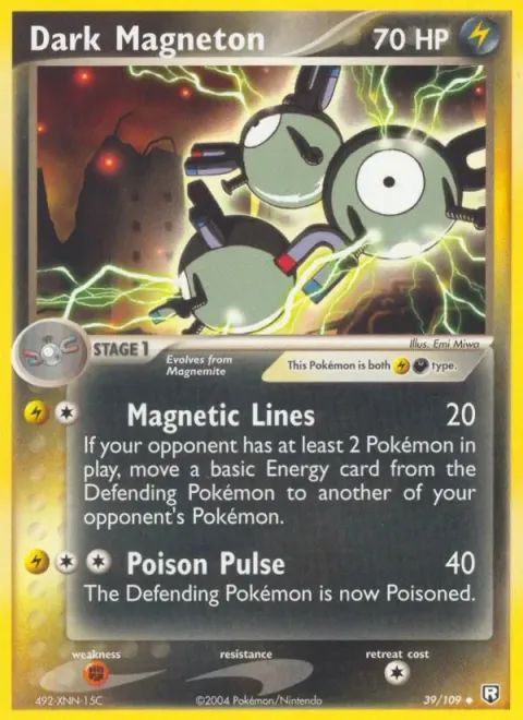 Carte Pokémon Magneton obscur 039/109, extension EX Team Rocket Returns (sortie anglaise)