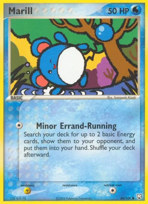 Carte Pokémon Marill 068/109, extension EX Team Rocket Returns (sortie anglaise)