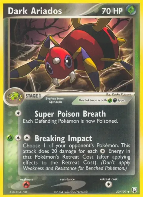 Carte Pokémon Migalos obscur 030/109, extension EX Team Rocket Returns (sortie anglaise)