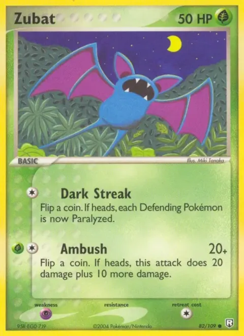Carte Pokémon Nosferapti 082/109, extension EX Team Rocket Returns (sortie anglaise)