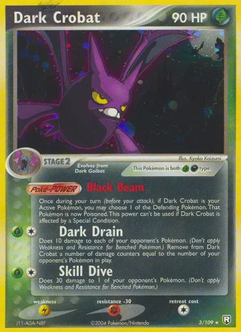 Carte Pokémon Nostenfer obscur 003/109, extension EX Team Rocket Returns (sortie anglaise)