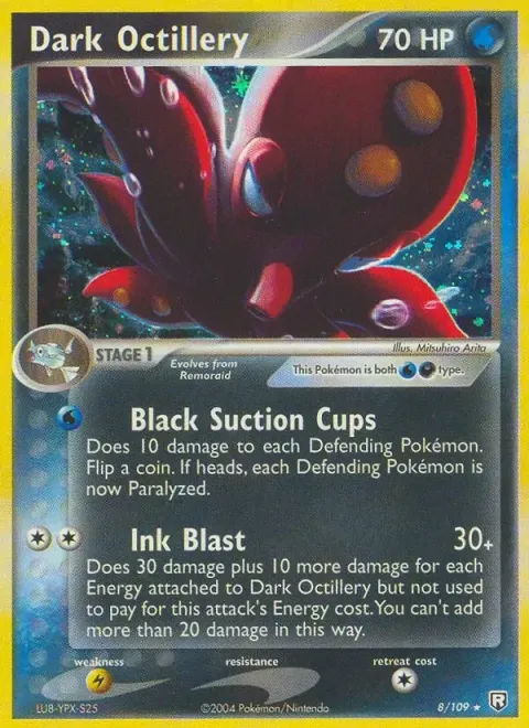 Carte Pokémon Octillery obscur 008/109, extension EX Team Rocket Returns (sortie anglaise)