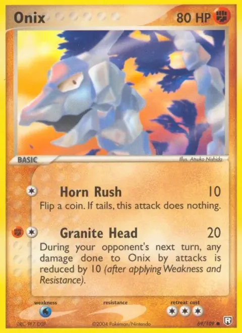Carte Pokémon Onix 069/109, extension EX Team Rocket Returns (sortie anglaise)