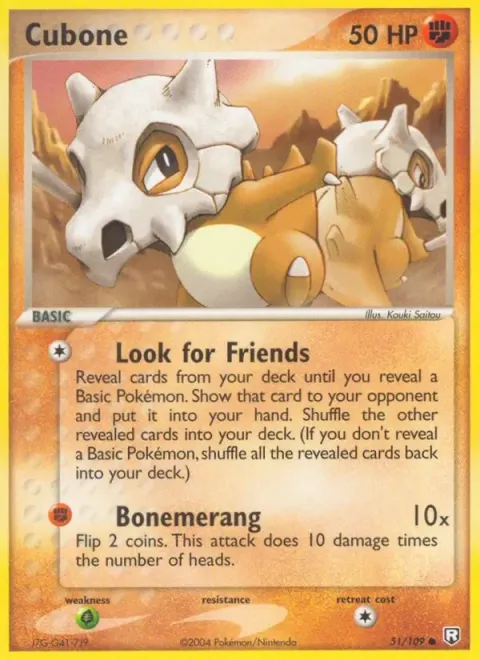 Carte Pokémon Osselait 051/109, extension EX Team Rocket Returns (sortie anglaise)