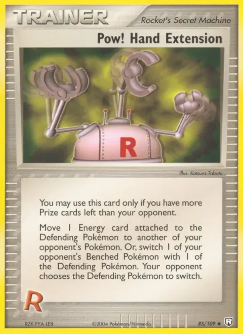 Carte Pokémon Pow! Hand Extension 085/109, extension EX Team Rocket Returns (sortie anglaise)