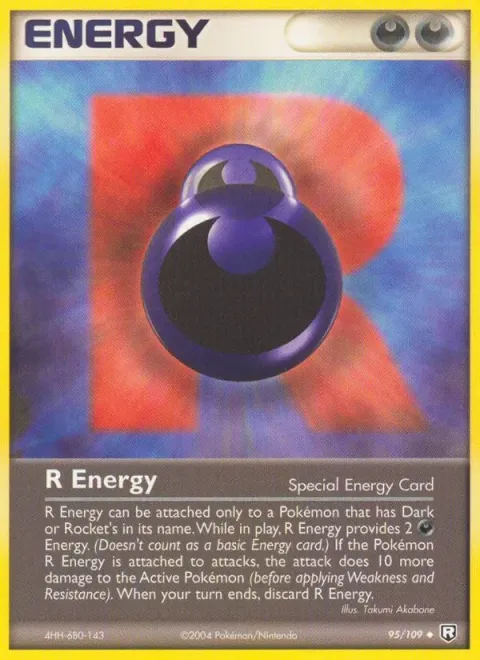 Carte Pokémon R Energy 095/109, extension EX Team Rocket Returns (sortie anglaise)