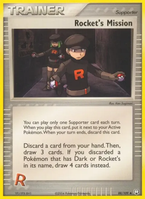 Carte Pokémon Rocket’s Mission 088/109, extension EX Team Rocket Returns (sortie anglaise)
