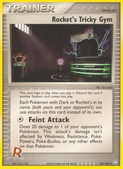 Carte Pokémon Rocket’s Tricky Gym 090/109, extension EX Team Rocket Returns (sortie anglaise)
