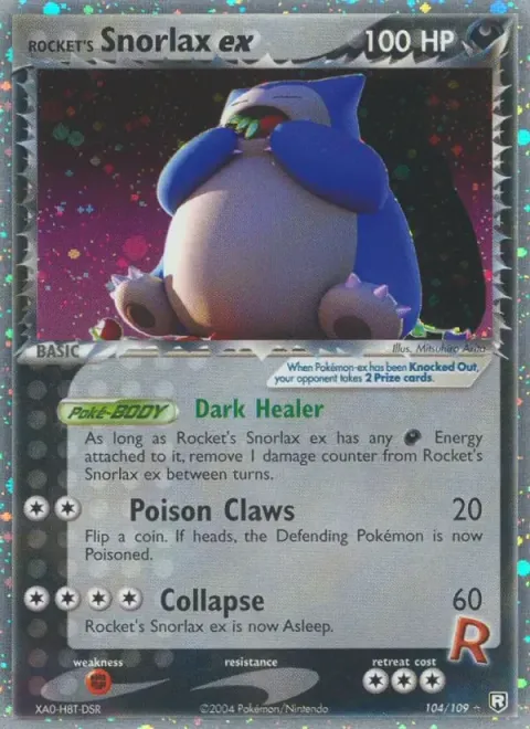 Carte Pokémon Ronflex de Rocket ex 104/109, extension EX Team Rocket Returns (sortie anglaise)