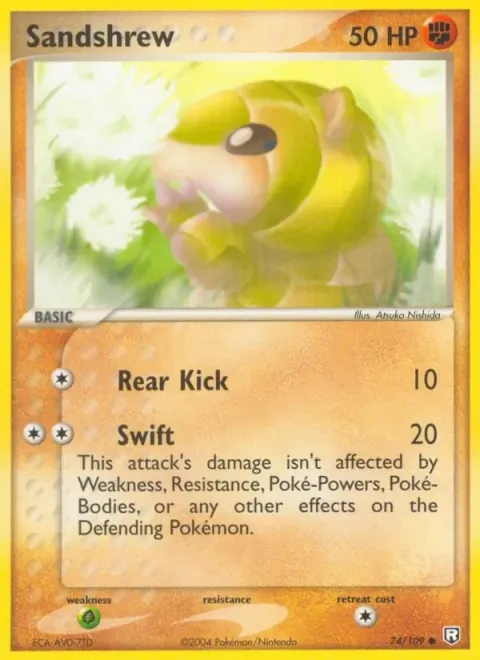 Carte Pokémon Sabelette 074/109, extension EX Team Rocket Returns (sortie anglaise)