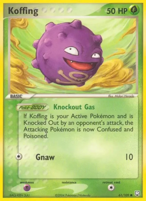 Carte Pokémon Smogo 061/109, extension EX Team Rocket Returns (sortie anglaise)