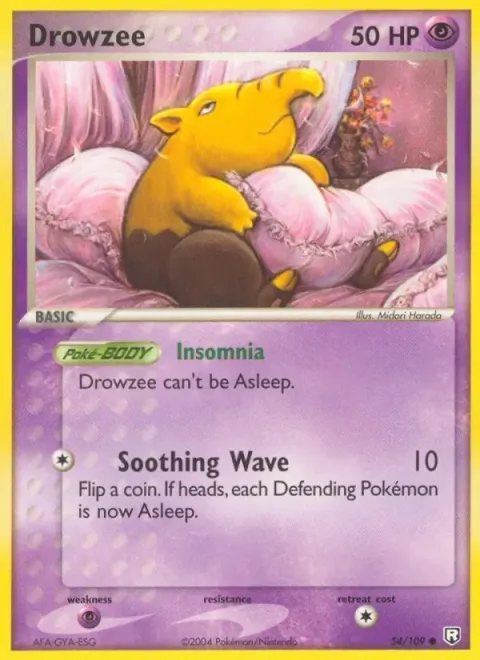 Carte Pokémon Soporifik 054/109, extension EX Team Rocket Returns (sortie anglaise)