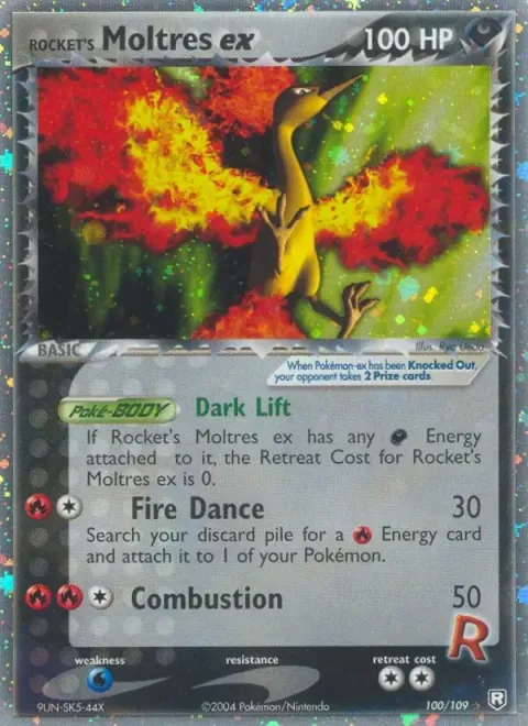 Carte Pokémon Sulfura de Rocket ex 100/109, extension EX Team Rocket Returns (sortie anglaise)