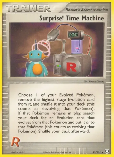Carte Pokémon Surprise! Time Machine 091/109, extension EX Team Rocket Returns (sortie anglaise)