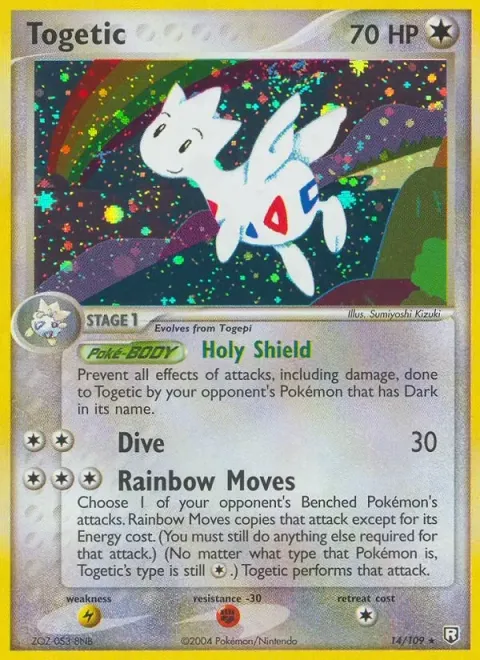 Carte Pokémon Togetic 014/109, extension EX Team Rocket Returns (sortie anglaise)