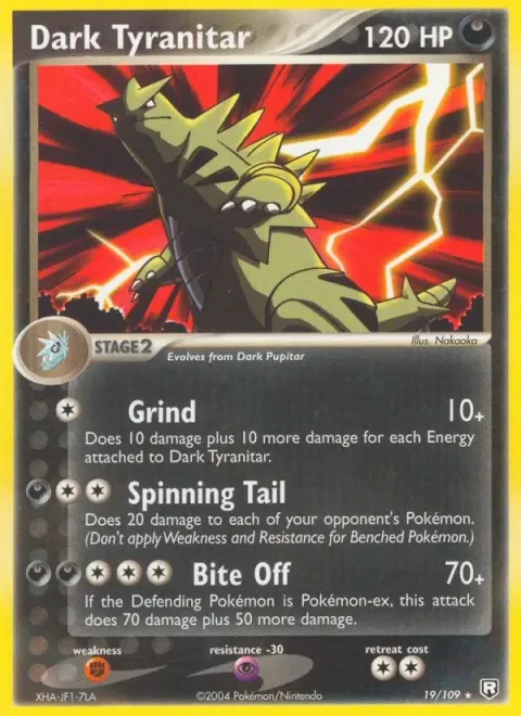 Carte Pokémon Tyranocif obscur 019/109, extension EX Team Rocket Returns (sortie anglaise)