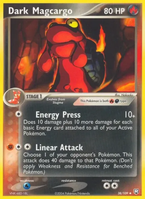 Carte Pokémon Volcaropod obscur 038/109, extension EX Team Rocket Returns (sortie anglaise)