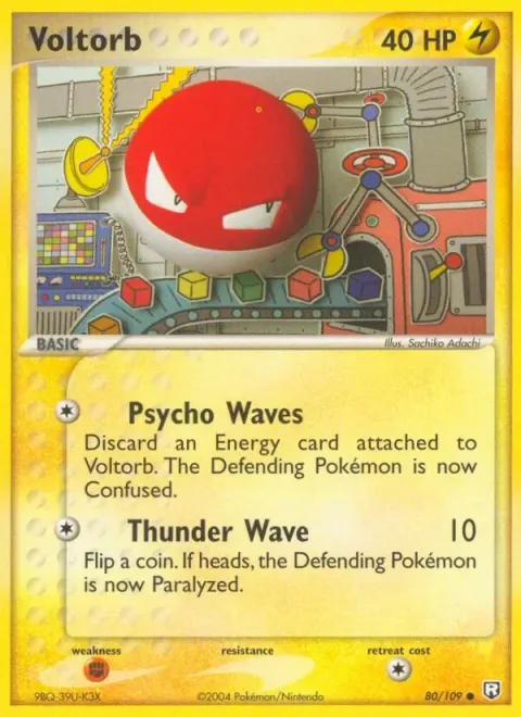Carte Pokémon Voltorbe 080/109, extension EX Team Rocket Returns (sortie anglaise)