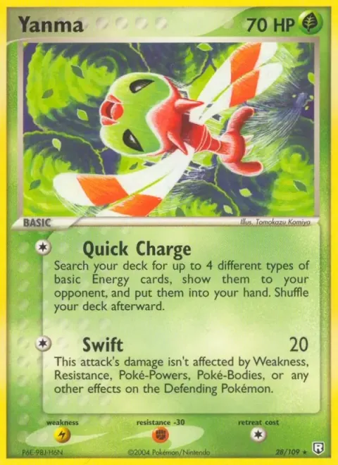 Carte Pokémon Yanma 028/109, extension EX Team Rocket Returns (sortie anglaise)