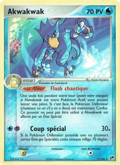 Carte Pokémon Akwakwak 017/100, extension EX Tempête de sable