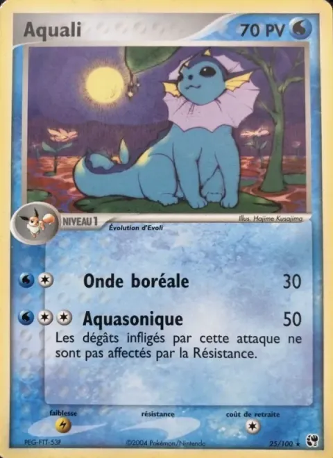 Carte Pokémon Aquali 025/100, extension EX Tempête de sable