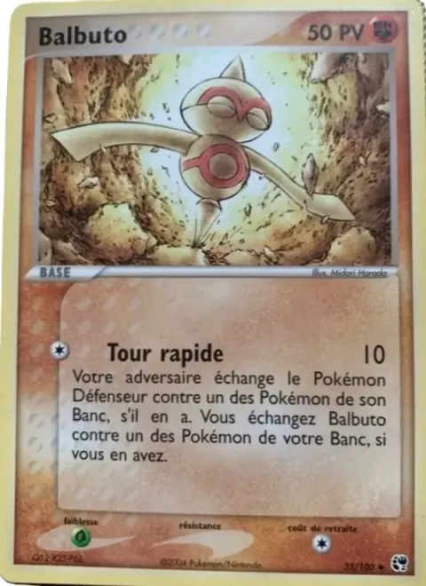 Carte Pokémon Balbuto 032/100, extension EX Tempête de sable