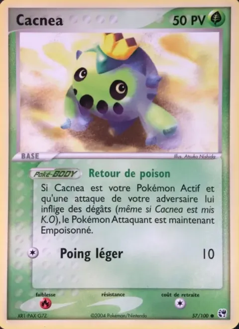 Carte Pokémon Cacnea 057/100, extension EX Tempête de sable