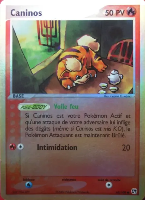 Carte Pokémon Caninos 065/100, extension EX Tempête de sable