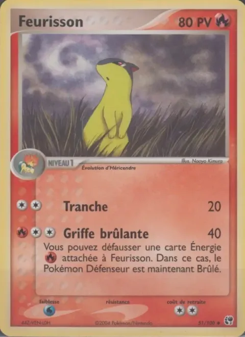 Carte Pokémon Feurisson 051/100, extension EX Tempête de sable