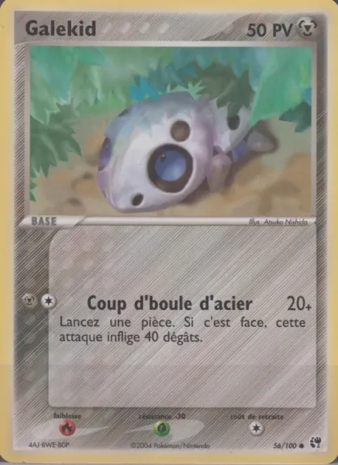 Carte Pokémon Galekid 056/100, extension EX Tempête de sable
