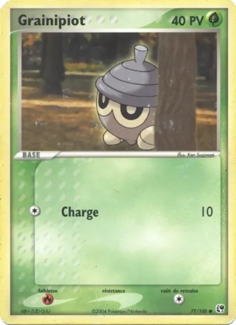 Carte Pokémon Grainipiot 077/100, extension EX Tempête de sable