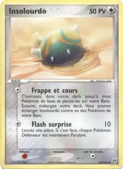 Carte Pokémon Insolourdo 060/100, extension EX Tempête de sable