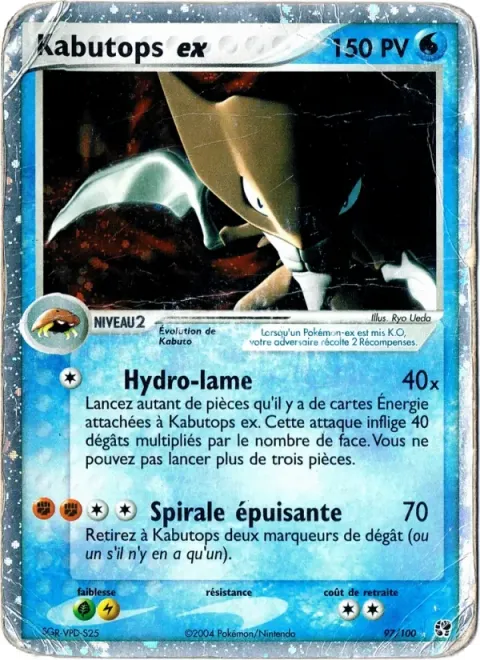 Carte Pokémon Kabutops ex 097/100, extension EX Tempête de sable