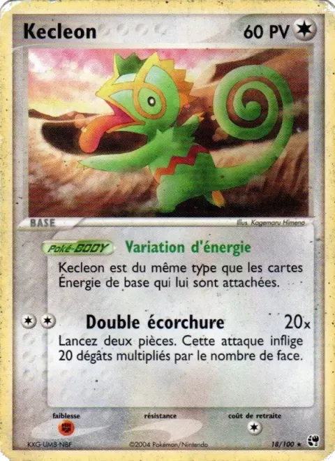 Carte Pokémon Kecleon 018/100, extension EX Tempête de sable