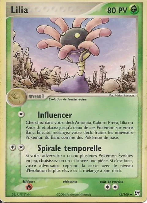Carte Pokémon Lilia 042/100, extension EX Tempête de sable