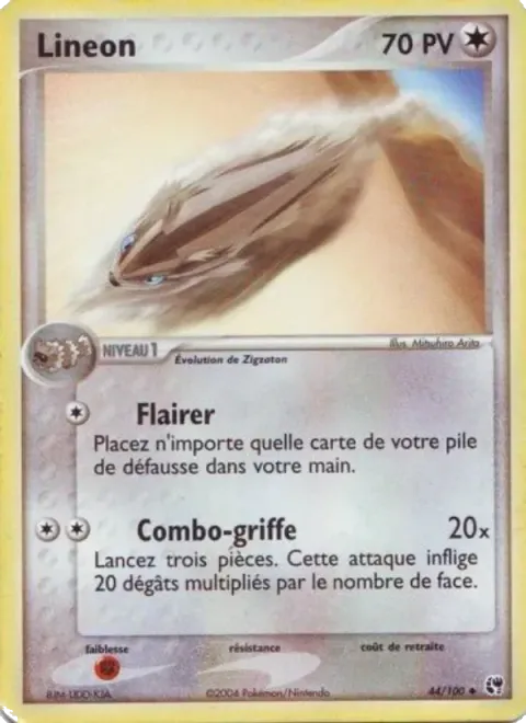 Carte Pokémon Linéon 044/100, extension EX Tempête de sable
