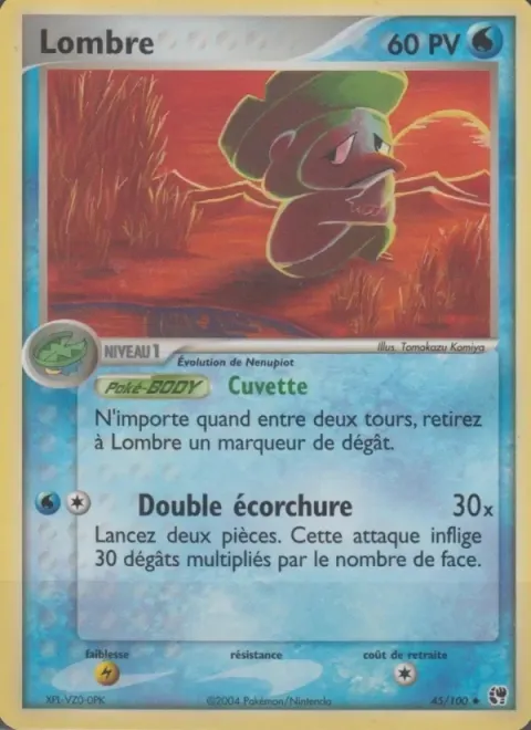 Carte Pokémon Lombre 045/100, extension EX Tempête de sable
