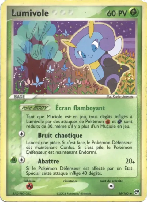 Carte Pokémon Lumivole 038/100, extension EX Tempête de sable