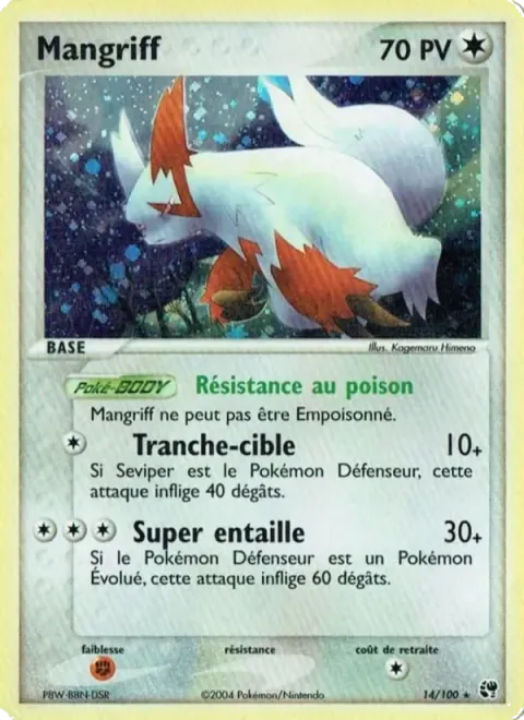 Carte Pokémon Mangriff 014/100, extension EX Tempête de sable