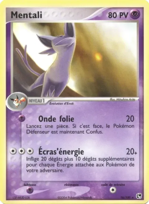 Carte Pokémon Mentali 016/100, extension EX Tempête de sable